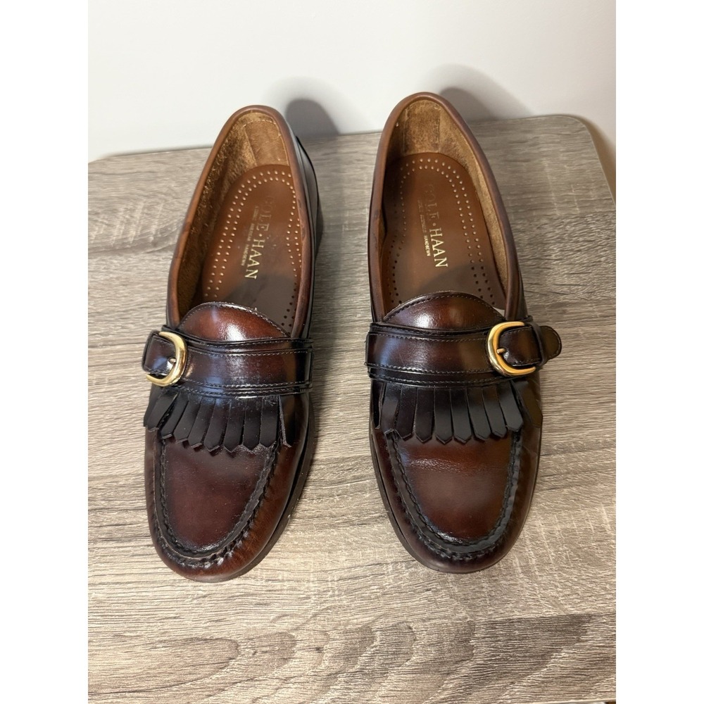 Vintage Cole Haan Mens Loafer Sz 9.5 Cordovan Kiltie Monk American Handsewn